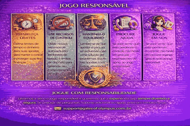 Jogo responsavel estabeleca limites use recursos de controle mantenha o equilibrio procure ajuda suporte disponivel